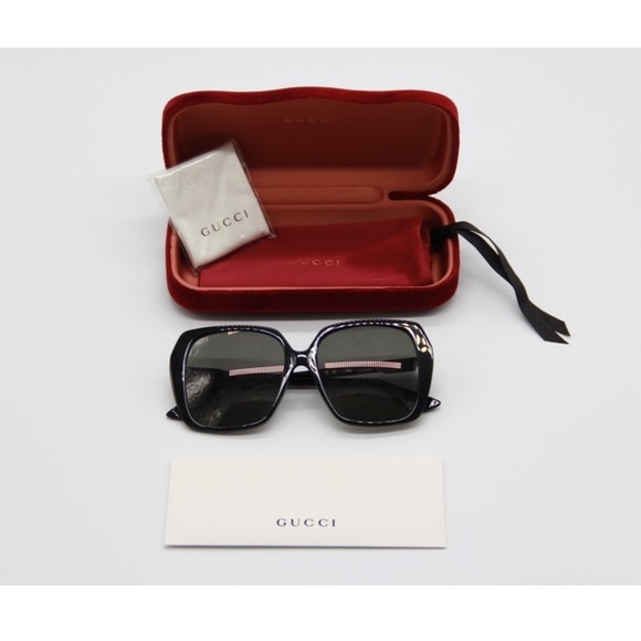 NEW GUCCI GG0533SA 001 BLACK SQURE FRAME WOMEN’S SUNGLASSES GUCCI - Picture 11 of 12